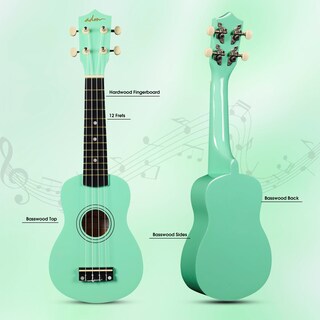 Foto 3 | Foto 3 | Ukelele Adm Hawaiian Wood Soprano 21 Con Bolsa Para Clases, Color Cian - Venta Internacional.