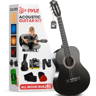 Foto 1 | Foto 1 | Guitarra Acústica Pyle Beginner 3/4 Junior, Tamaño 36 Pulgadas, Color Negro - Venta Internacional.