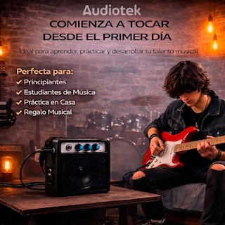 Foto 6 | Foto 6 | Guitarra Eléctrica Audiotek Rojo con Amplificador 9V Funda Capotraste Afinador Eléctrico Accesorios Repuesto