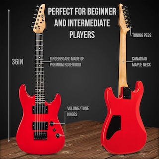 Foto 5 | Foto 5 | Guitarra Eléctrica Lyxpro De 36 Pulgadas Con Kit Para Niños De Tamaño 3/4, Color Rojo - Venta Internacional.