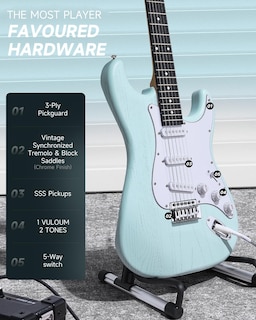 Foto 2 | Foto 2 | Guitarra Eléctrica Donner Dst-80 99 Cm Con Amplificador Y Accesorios - Venta Internacional.
