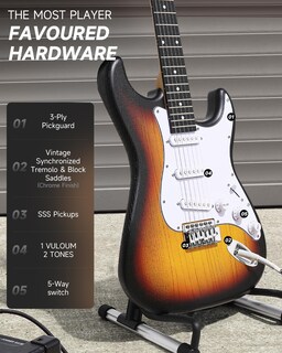 Foto 2 | Foto 2 | Guitarra Eléctrica Donner Dst-80 99 Cm Con Amplificador Y Accesorios - Venta Internacional.