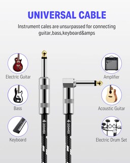 Foto 2 | Foto 2 | Cable De Instrumento Donner De 3 M Para Guitarra Eléctrica Y Bajo 1/4 - Venta Internacional.