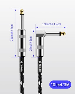 Foto 3 | Foto 3 | Cable De Instrumento Donner De 3 M Para Guitarra Eléctrica Y Bajo 1/4 - Venta Internacional.