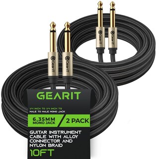 Foto 1 | Foto 1 | Cable De Instrumentos Gearit De 3 M, Paquete De 2 Unidades, 6,35 Mm Ts Macho A Macho - Venta Internacional.