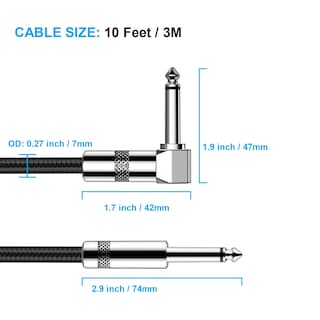 Foto 2 | Foto 2 | Cable Para Guitarra New Bee, Cable De Amplificador Para Instrumento Eléctrico Y Bajo, 3 M - Venta Internacional.