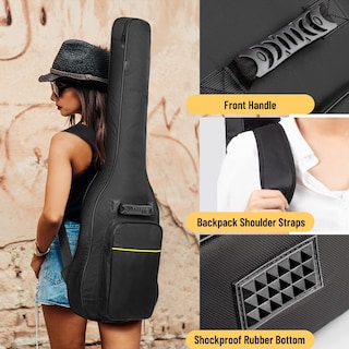 Foto 5 | Foto 5 | Funda Para Guitarra Eléctrica Cahaya Gig Bag Con Acolchado De 6 Mm, Color Negro - Venta Internacional.