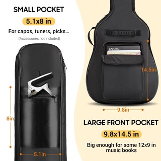 Foto 6 | Foto 6 | Funda Para Guitarra Acústica Cahaya Cy0152 De 41 Pulgadas Con Acolchado De 0.35 Pulgadas - Venta Internacional.