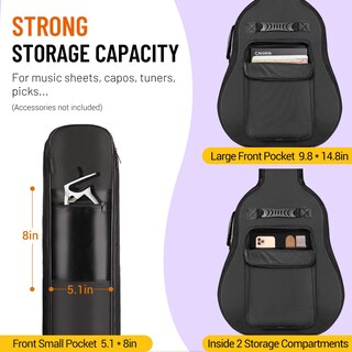 Foto 5 | Foto 5 | Funda De Guitarra Cahaya Premium Version Para Guitarra Acústica De 40, 41 Y 42 Pulgadas - Venta Internacional.