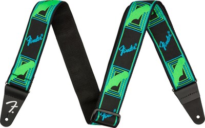 Foto 2 | Foto 2 | Correa De Guitarra Fender Neon Con Monograma De 5 Cm, Azul/verde, Con Bloques - Venta Internacional.