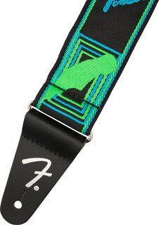 Foto 3 | Foto 3 | Correa De Guitarra Fender Neon Con Monograma De 5 Cm, Azul/verde, Con Bloques - Venta Internacional.