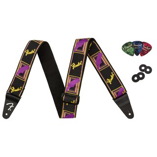 Foto 1 | Foto 1 | Correa Para Guitarra Fender Neon Con Monograma De 5 Cm, Morado/amarillo - Venta Internacional.