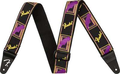 Foto 2 | Foto 2 | Correa Para Guitarra Fender Neon Con Monograma De 5 Cm, Morado/amarillo - Venta Internacional.
