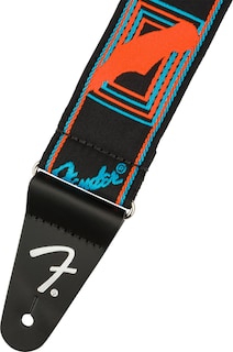 Foto 3 | Foto 3 | Correa De Guitarra Fender Neon Con Monograma De 5 Cm, Azul/naranja, Con Bloques - Venta Internacional.