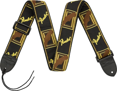 Foto 1 | Foto 1 | Correa De Guitarra Fender Con Monograma De 5 Cm, Negro/amarillo/marrón - Venta Internacional.