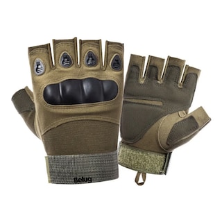 Foto 1 | Foto 1 | Guantes Tácticos Militares Sin Dedos Para Moto Verde Olivo Belug Talla L: 8.3-8.7 Pulgadas