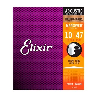 Foto 1 | Foto 1 | Set de Cuerdas Nanoweb Coating Elixir 16002 Doradas para Guitarra Acústica