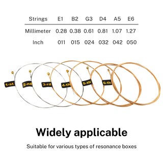 Foto 5 | Foto 5 | Cuerdas Para Guitarra Donner Acoustic, Paquete De 5 Unidades, Ligeras (11-50), Fosforadas - Venta Internacional.