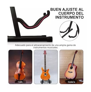 Foto 4 | Foto 4 | Base Soporte Para Guitarra O Bajo Metálico Transporte Fácil Negro