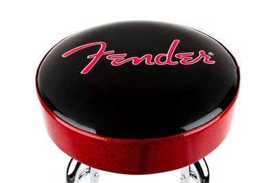 Foto 4 | Foto 4 | Taburete De Bar Fender Red Sparkle Con El Logotipo Giratorio De 24 Pulgadas, Negro/negro - Venta Internacional.