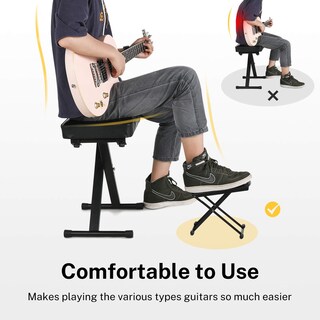 Foto 2 | Foto 2 | Taburete Para Guitarra Donner, Reposapiés Ajustable, Color Negro - Venta Internacional.