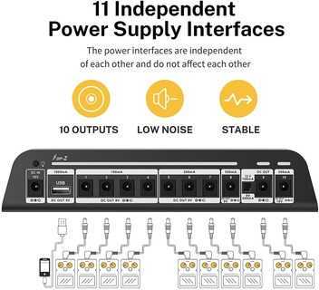 Foto 2 | Foto 2 | Fuente De Alimentación Para Pedal De Guitarra Donner Dp-z 9v 11 Salidas Con Usb - Venta Internacional.