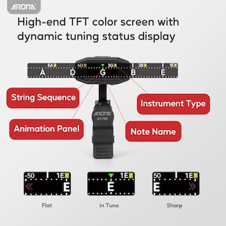 Foto 2 | Foto 2 | Afinador De Guitarra Con Clip Recargable Aroma Fácil De Leer Tft - Venta Internacional.