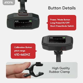 Foto 3 | Foto 3 | Afinador De Guitarra Con Clip Recargable Aroma Fácil De Leer Tft - Venta Internacional.
