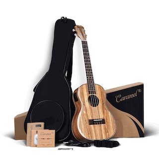 Foto 1 | Foto 1 | Ukelele Eléctrico Caramel Cb103, Madera De Cebra, Barítono, 76 Cm, Pantalla Lcd - Venta Internacional.