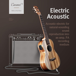 Foto 2 | Foto 2 | Ukelele Eléctrico Caramel Cb103, Madera De Cebra, Barítono, 76 Cm, Pantalla Lcd - Venta Internacional.