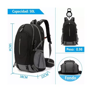 Foto 4 | Foto 4 | Mochila Eo Safe Imports Esi5475 para Senderismo color Negro