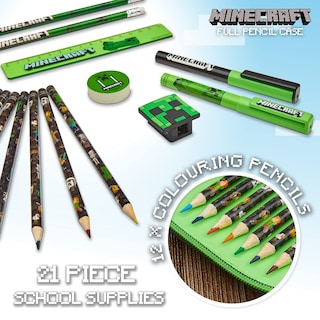 Foto 5 | Foto 5 | Estuche Para Lápices Minecraft Children Con Material Escolar De Papelería - Venta Internacional.