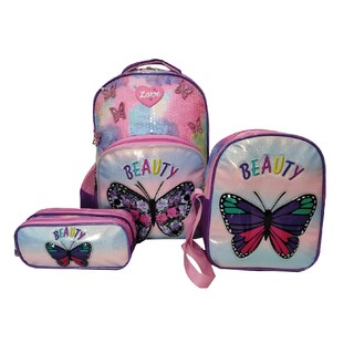 Foto 1 | Foto 1 | Set De Mochila Escolar, Tr Btf02 Butterfly, Lonchera Y Lapicera