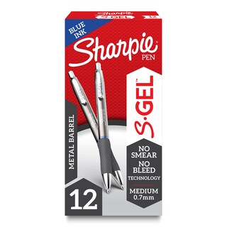 Foto 1 | Foto 1 | Bolígrafos De Gel Sharpie S-gel Sleek Con Forma De Barril De Metal, Tinta Azul, 12 Unidades - Venta Internacional.