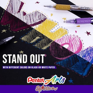 Foto 5 | Foto 5 | Bolígrafo De Gel Pentel Sparkle Pop Metallic 1.0 Mm Bold Line Negro/rojo - Venta Internacional.
