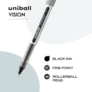 Foto 3 | Foto 3 | Bolígrafos Rollerball Uni-ball Vision 0 7 Mm Punta Fina Tinta Negra - Venta Internacional.