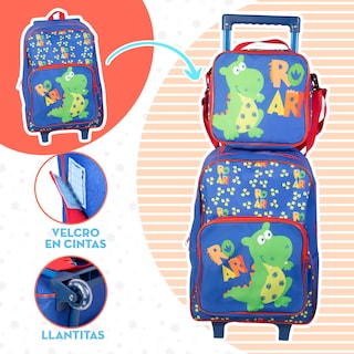 Foto 5 | Foto 5 | Mochila Escolar Niño Mima2 Dinosaurio Roar + Lonchera Antiderrapante + Tóper + Botella + Lapicera