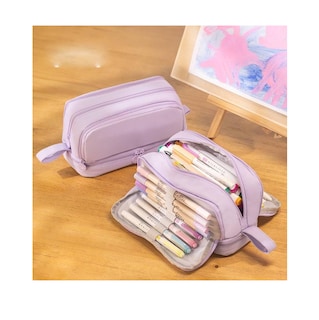 Foto 3 | Foto 3 | Lapicera 4 Capas De Gran Capacidad Estuche Organizador Violeta