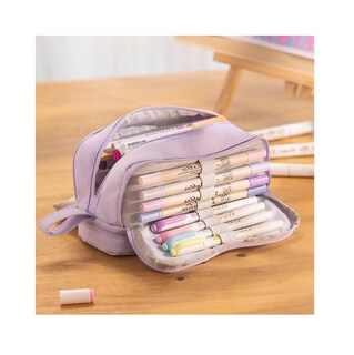 Foto 4 | Foto 4 | Lapicera 4 Capas De Gran Capacidad Estuche Organizador Violeta