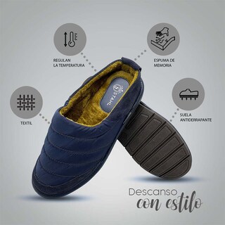 Foto 4 | Foto 4 | Pantuflas Stahl 9638 Marino Térmicas Y Súper Cómodas Estilo Sueco Para Hombre