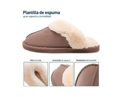 Foto 3 | Foto 3 | Pantuflas para Adulto Bluelander Marrón Antideslizantes de Felpa Unisex