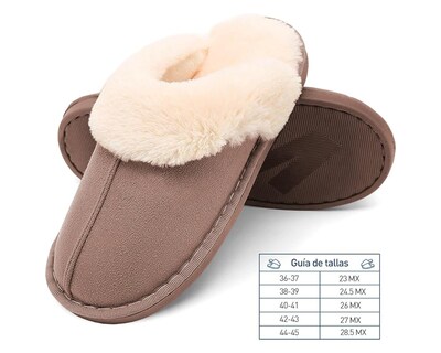 Foto 4 | Foto 4 | Pantuflas para Adulto Bluelander Marrón Antideslizantes de Felpa Unisex