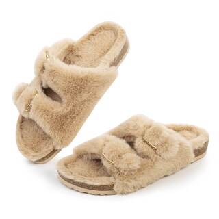 Foto 1 | Foto 1 | Zapatilla Fitory Para Mujer Con Punta Abierta, Piel De Conejo Sintética, Talla 11 - Venta Internacional.