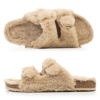 Foto 4 | Foto 4 | Zapatilla Fitory Para Mujer Con Punta Abierta, Piel De Conejo Sintética, Talla 11 - Venta Internacional.