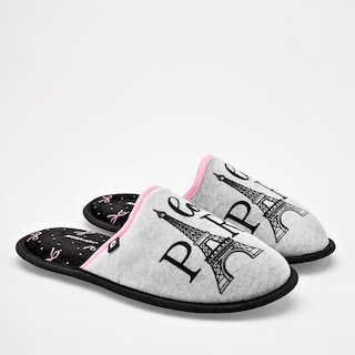 Foto 2 | Foto 2 | Mora Confort Pantufla Para Mujer Gris Negro Cod.132485