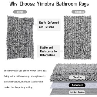 Foto 7 | Foto 7 | Alfombra De Baño Yimobra Original Luxury Shaggy 112 X 61 Cm Gris - Venta Internacional.