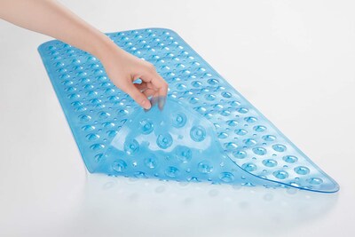Foto 2 | Foto 2 | Alfombra De Bañera Amazerbath, Antideslizante, 40 X 40 Cm, Pvc Azul Transparente - Venta Internacional.