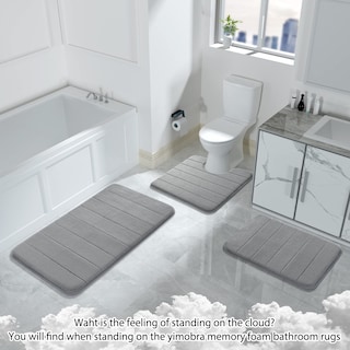 Foto 7 | Foto 7 | Alfombra De Baño Yimobra, Espuma Viscoelástica, 60 X 43 Cm, Superabsorbente, Color Gris - Venta Internacional.