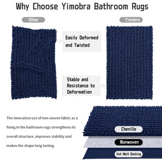 Foto 6 | Foto 6 | Alfombra de Baño Yimobra Luxury Chenille 60 X 43 cm Azul Marino - Venta Internacional