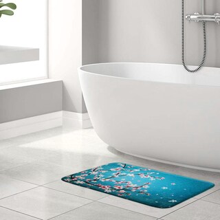 Foto 5 | Foto 5 | Tapete de Baño Kyuden Home Azul Cherry Blossom Antideslizante y Absorbente